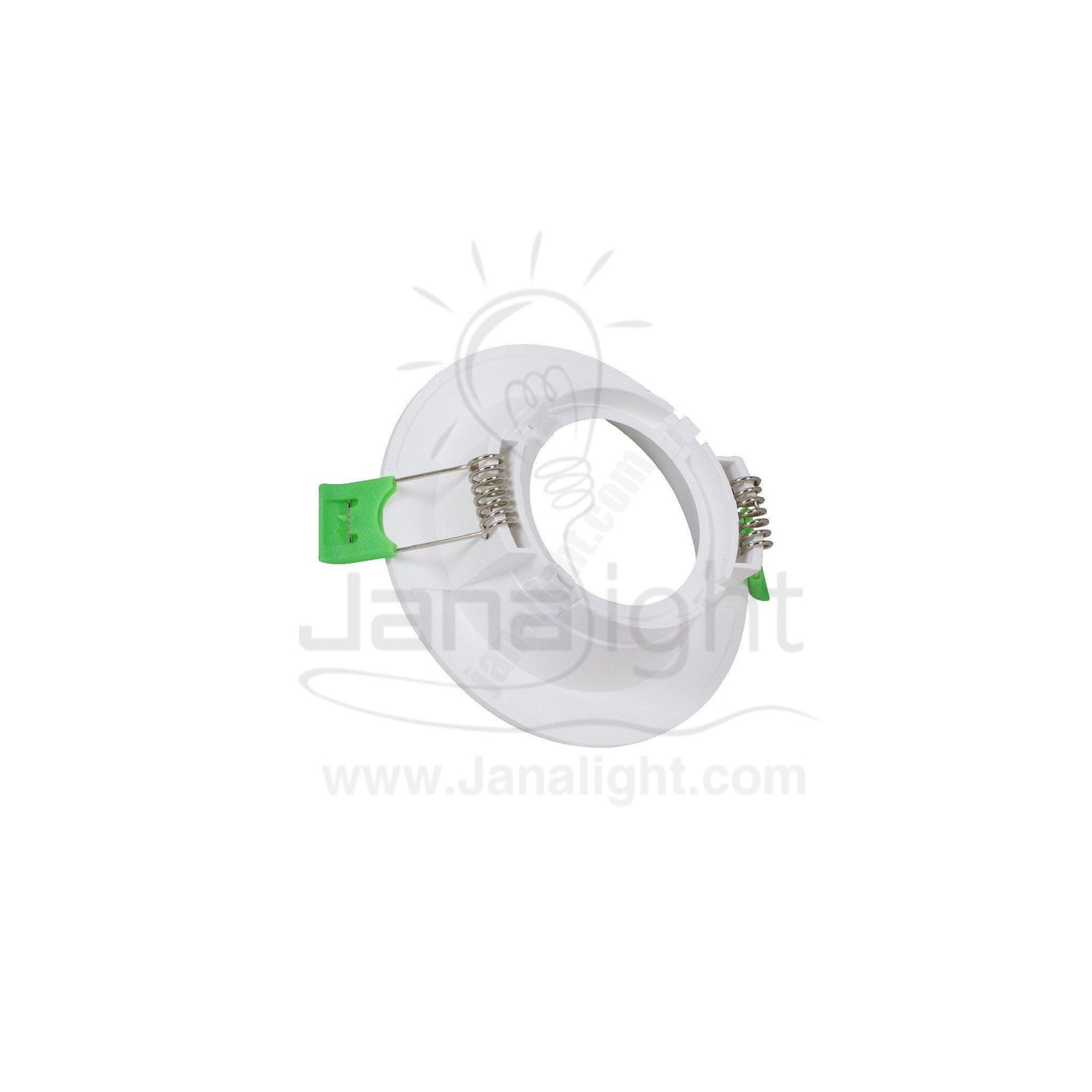 سبوت لايت فارغ ثابت غويط مدور بلاستك اوف وايت جنى لايت Jn401 Single Round Spotlight Frame